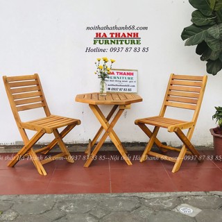 Bàn ghế cafe- bàn ghế ban công gấp gọn mẫu mới- set 1 bàn + 2 ghế.