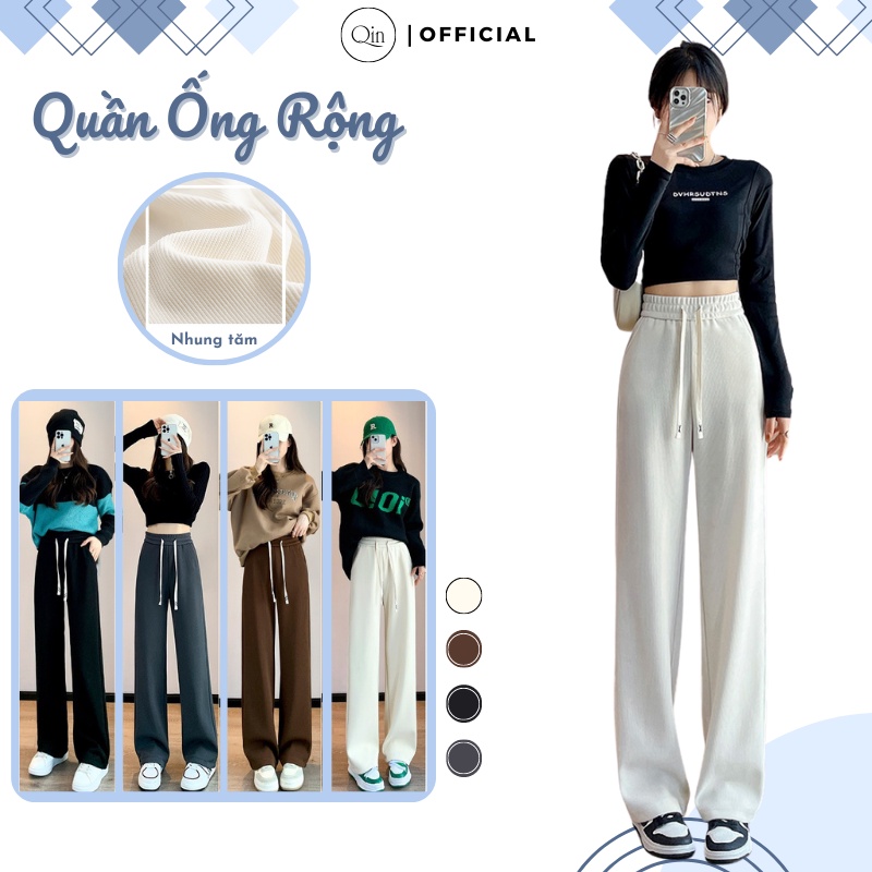 Quần Ống Suông Qin Nhung Tăm Dày Dặn Tôn Dáng