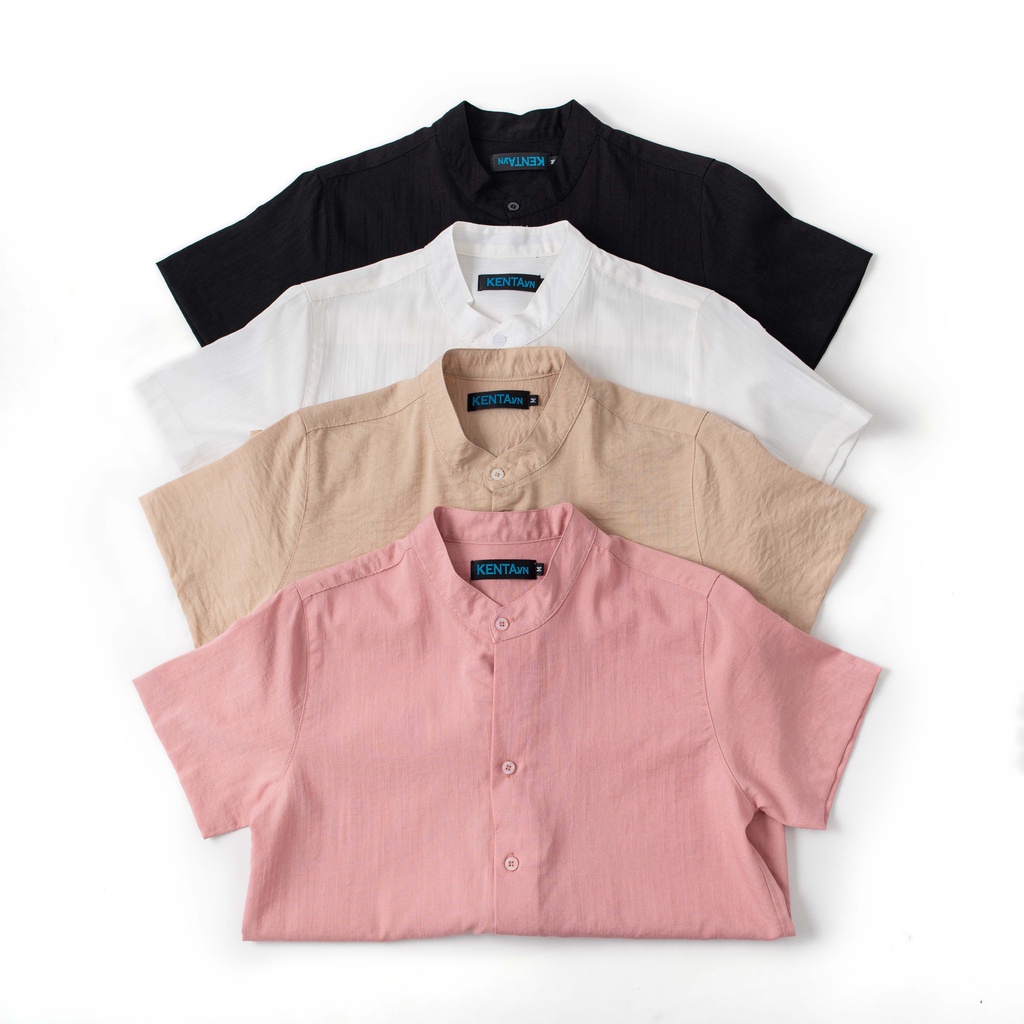 Sơ Mi Cổ Trụ Linen Mát Mẻ Năng Động Ngày Hè KENTA SMN0086