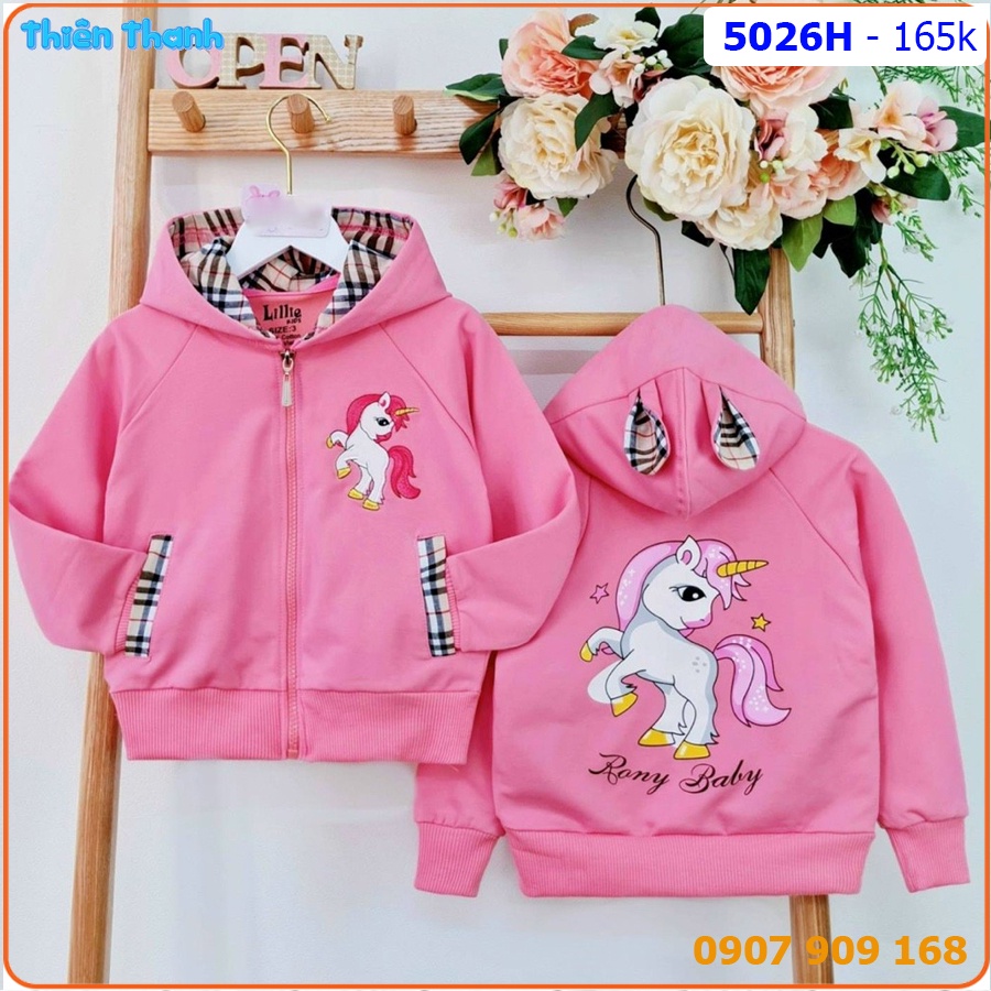 Áo khoác bé gái hoạ tiết ngựa Pony thật đáng yêu  - 5026