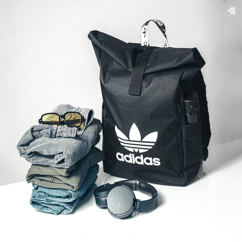 Balo Laptop / Balo Du Lịch Nắp Cuộn Thể Thao Adidas, Ngăn Laptop 15.6inch, Chống Thấm Nước Adicolor Classic Roll HK2629