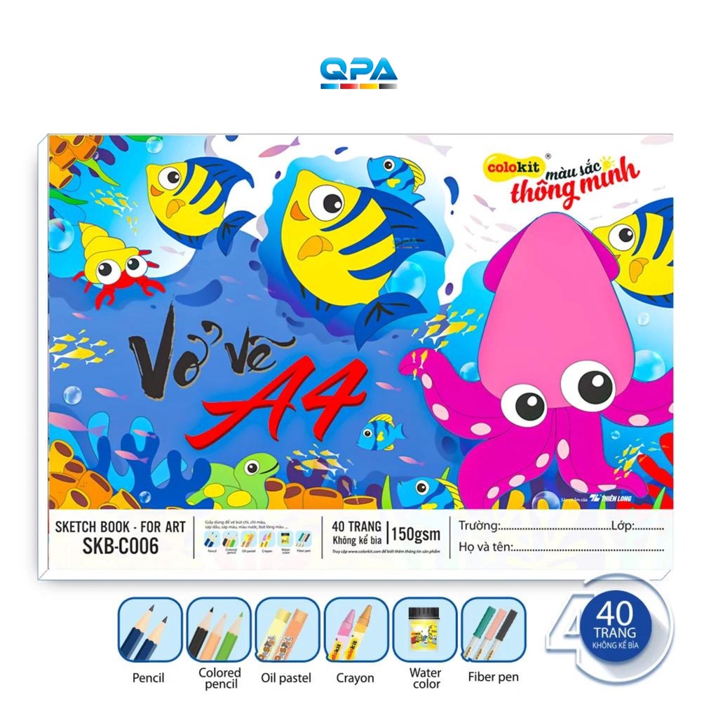 Vở Vẽ A4 40 Trang 150gsm Sketch Book For Art
