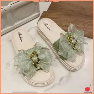 Dép sandal nữ xu hướng nơ dễ phối có thể mặc bên ngoài