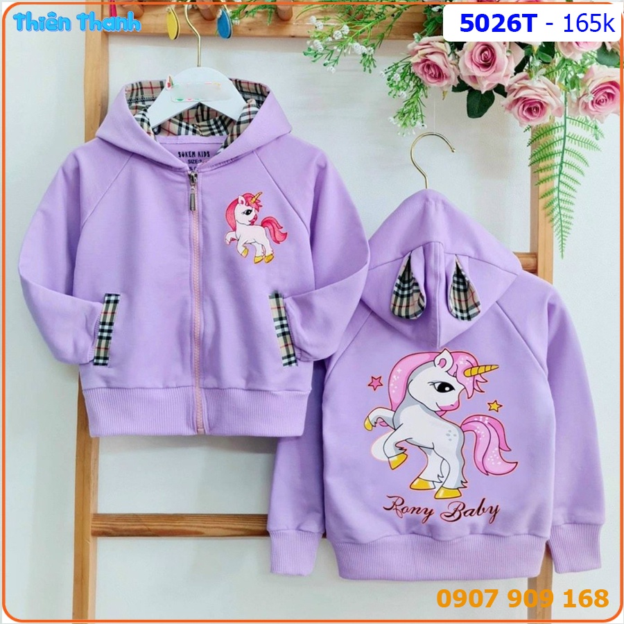 Áo khoác bé gái hoạ tiết ngựa Pony thật đáng yêu - 5026