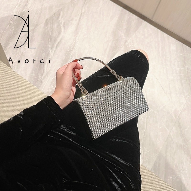 AVERCI Túi Cầm Tay Nhỏ Xinh Đính Đá Lấp Lánh Siêu Dễ Thương Size 20cm AVC313858