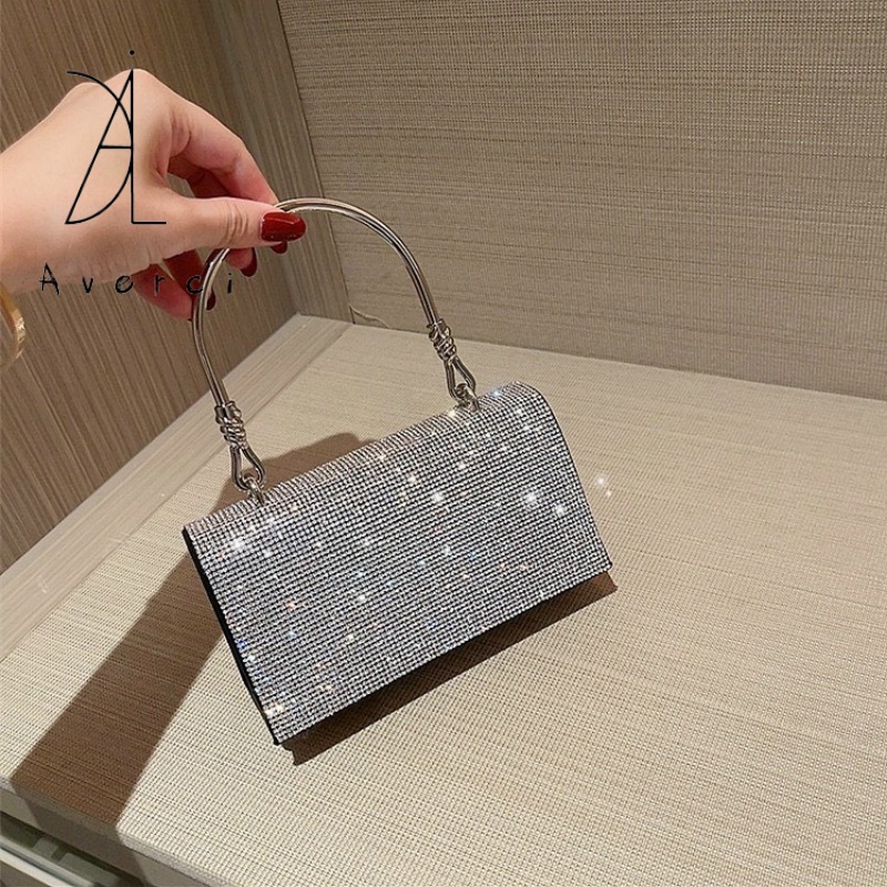 AVERCI Túi Cầm Tay Nhỏ Xinh Đính Đá Lấp Lánh Siêu Dễ Thương Size 20cm AVC313858