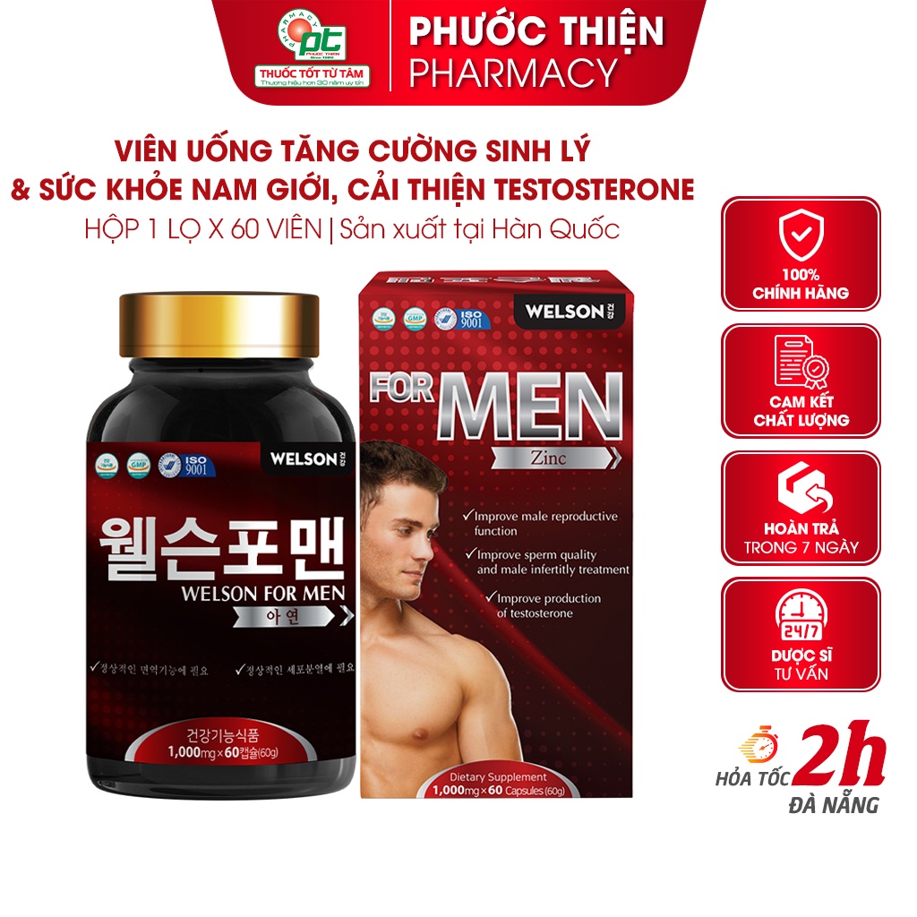 Tăng cường sinh lý nam Welson For Men - bổ thận, cải thiện sức khỏe Welsonformen testosterone
