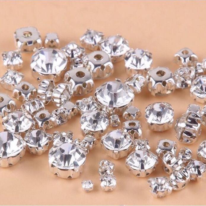 Đá Đế Chấu Hạt Pha Lê Gắn Áo, Váy, Túi Xách, Nón, Giày, Hoa, Làm Hanmade