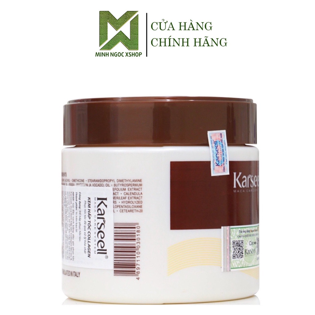 Kem ủ tóc Collagen KARSEELL dạng hũ 500ml, dầu hấp phục hồi siêu mượt chuẩn salon ngay tại nhà