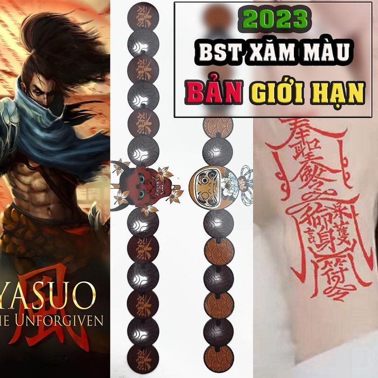 【KingT】Hình xăm màu tạm thời 5-7 ngày hình xăm VÒNG TAY, CHUỖI HẠT, BÙA BÌNH AN, YASUO Hàng cực HOT HIT mới ra lò NEW