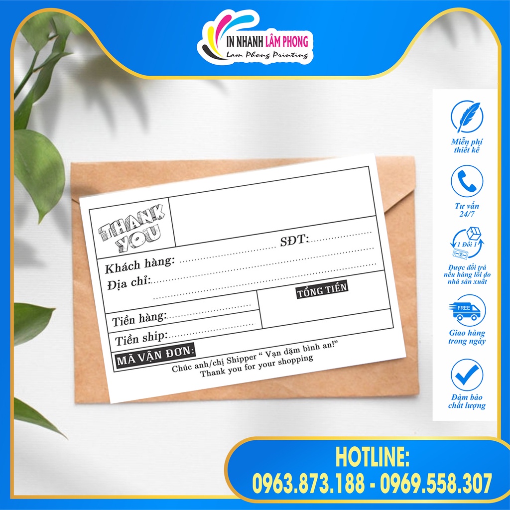 100 Tem Dán Có Ô Ghi tên Shop, mã vận đơn 10*7cm