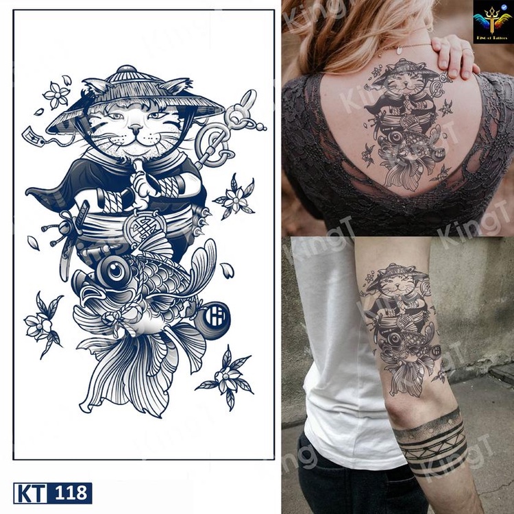 Hình xăm tạm thời Mèo cưng, Doraemon - Hình xăm dán 15 ngày chống nước