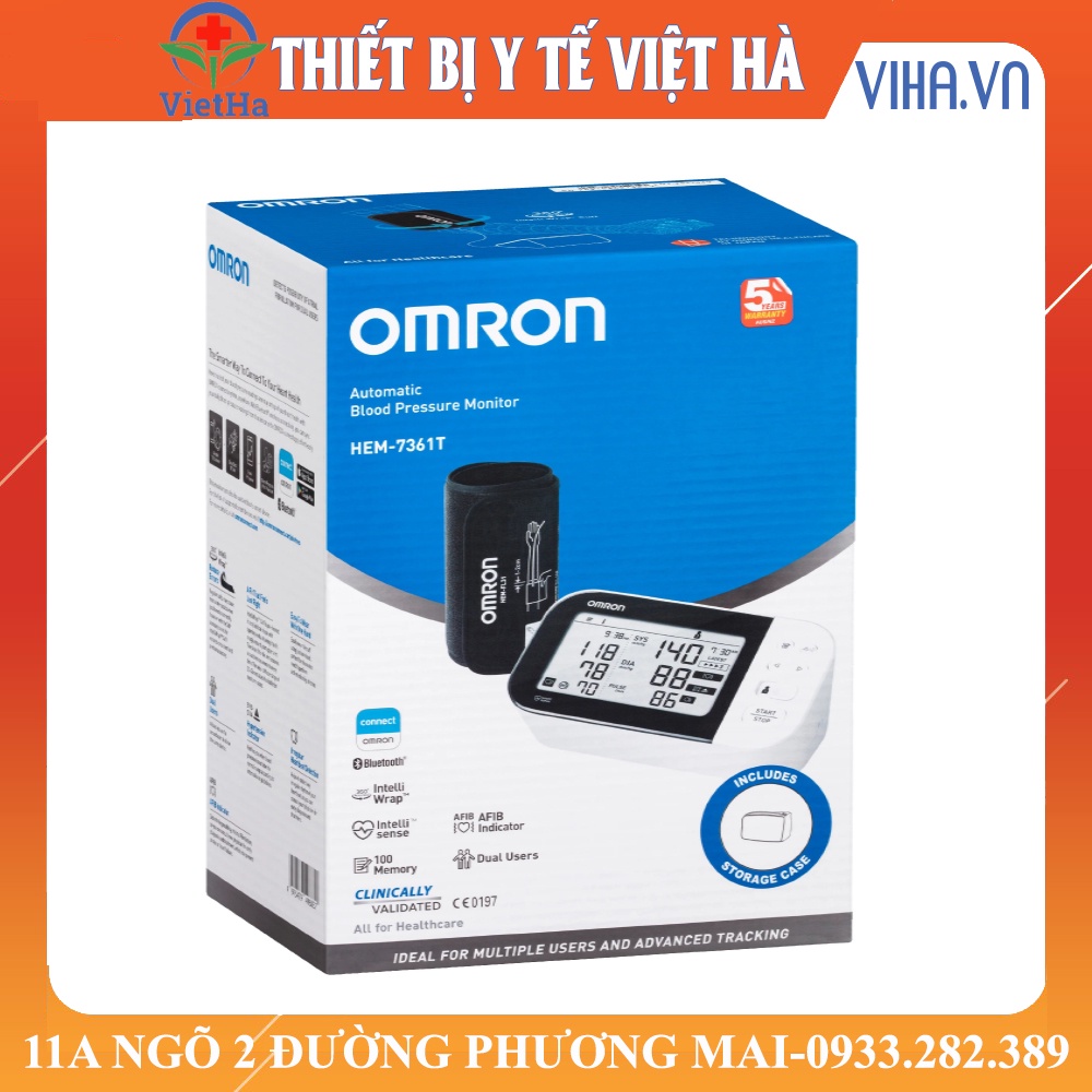 OMRON 7361T (HEM 7361T) - MÁY ĐO HUYẾT ÁP NHẬT BẢN CAO CẤP CẢNH BÁO RUNG TÂM NHĨ, ĐỘT QUỴ - HÀNG CHÍNH HÃNG BH 5 NĂM