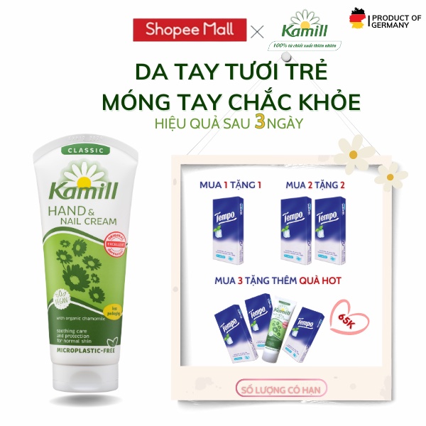 Kem dưỡng da tay và móng tay Kamill Hand & Nail Cream Classic 100ml - Dành cho da tay và móng tay thường, khô ráp
