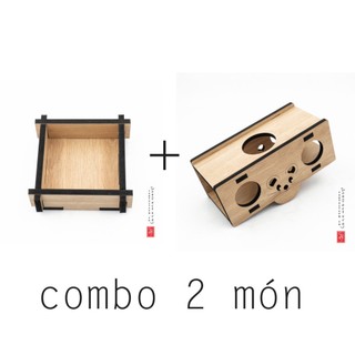 Combo bộ đồ chơi cho chuột Hamster , nhà trú ẩn cho hamster bằng gỗ cao cấp