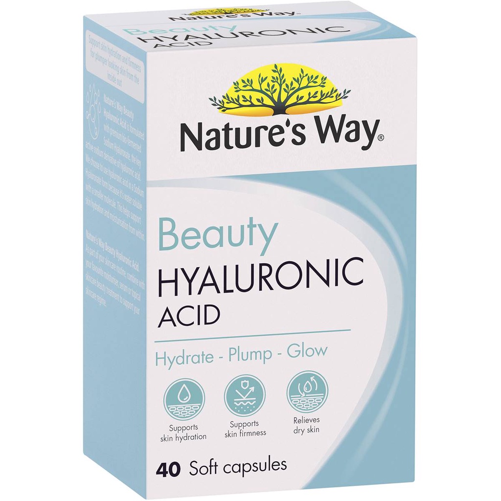 Viên Uống Nature's Way Beauty Hyaluronic Acid Hộp 40 Viên Extaste