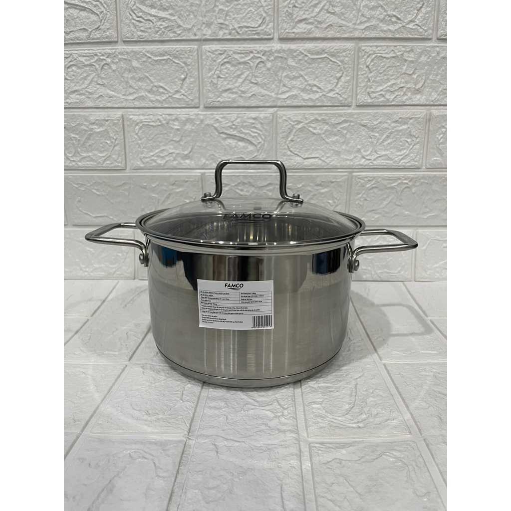 nồi inox 5 đáy famco size 16,20,24cm