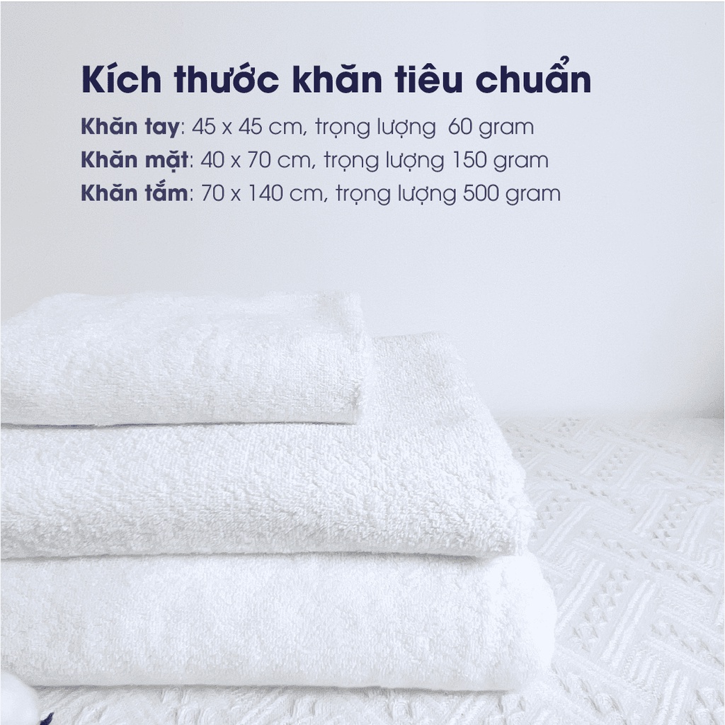 Khăn Boutique Cotton Changmi Bedidng cao cấp trắng trơn chuẩn khách sạn 5sao