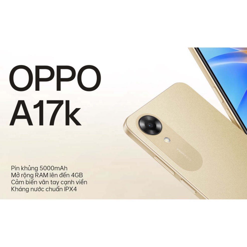 [GIẢM 30%] Điện thoại OPPO A17K (3GB | 64GB) - Điện thoại Hàng Chính Hãng Bảo hành 12 tháng Toàn Quốc | BigBuy360 - bigbuy360.vn