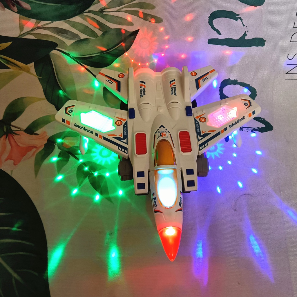Đồ chơi máy bay chiến đấu biến hình robot có nhạc và đèn cho bé