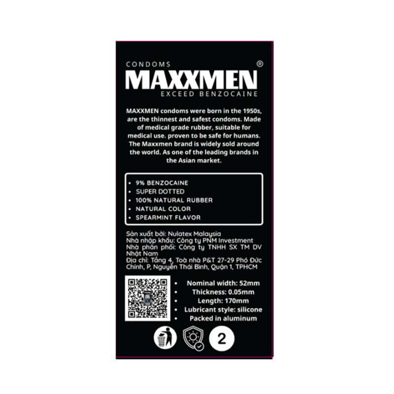Bao cao su MAXXMEN PRO LONG siêu gân gai, siêu mỏng kéo dài thời gian quan hệ