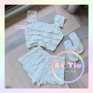 Set Áo Quần Ren 2 Màu Đơn Giản Xinh Xắn ( Có Bán Rời ) | Bé Tiu Clothing