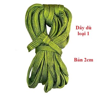 Cuộn 10M Dây dù bản dẹp cao cấp loại 1 bản rộng 2cm màu xanh