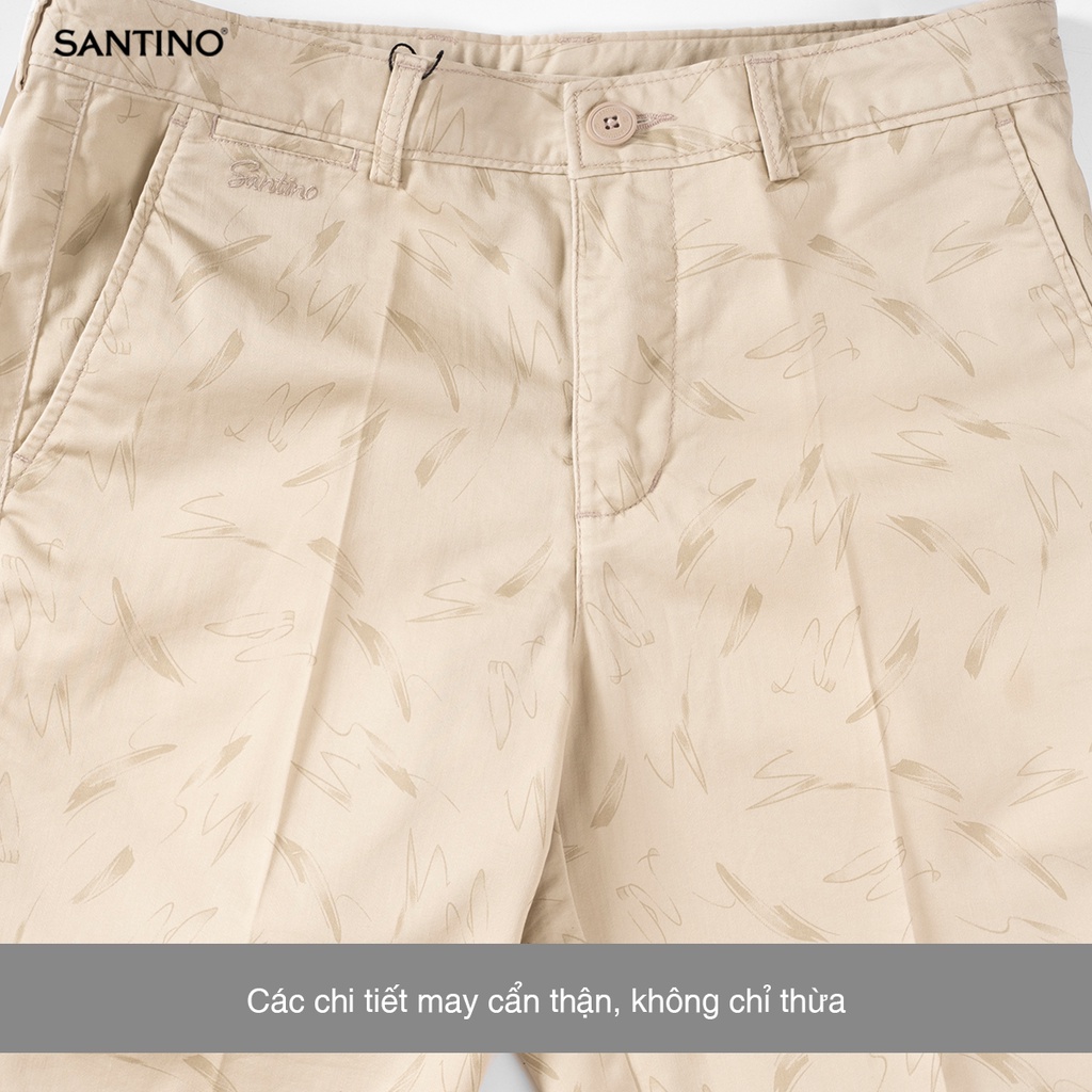 Quần Short Nam Hoạ Tiết Santino Chất Cotton Trẻ Trung, Chuẩn Phom Thời Trang, Năng Động A272