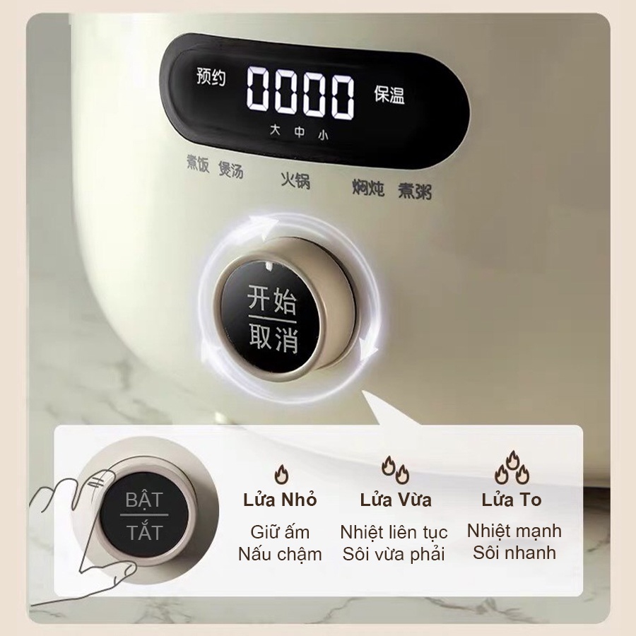 Nồi Áp Suất Điện BEAR YLB-C40U5, Chuyên Hầm Thịt, Nhanh Mềm, Dung Tích 4L-Hàng Chính Hãng