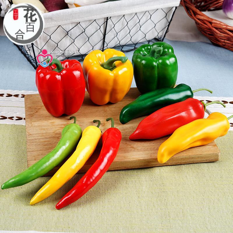 Ớt Giả Sống Động siêu giống thật Dùng Trang Trí nhà cửa, chụp ảnh, bày nhà bếp , quán ăn, khách sạn