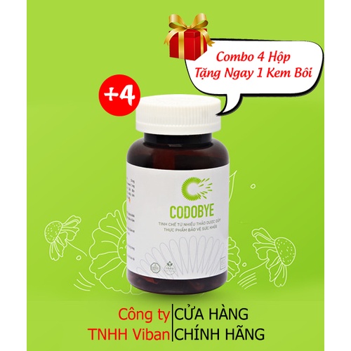 Combo 4 hộp CODOBYE viên uống ngừa mụn an toàn
