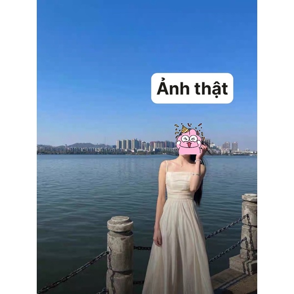 Sẵn be tím SM giao ngay HÀNG QC Đầm 2s tiểu thư phiên bản dài