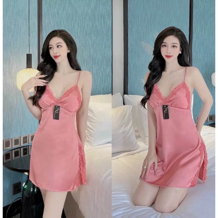 Đầm ngủ lụa Bella.boutique0202 - Đầm váy ngủ nữ sexy gợi cảm 2 dây ren hở lưng chất satin mềm mịn | BigBuy360 - bigbuy360.vn