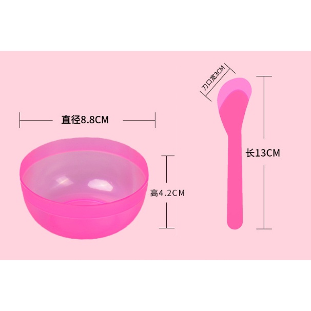 Bộ chén thìa nhựa trộn kem mặt nạ