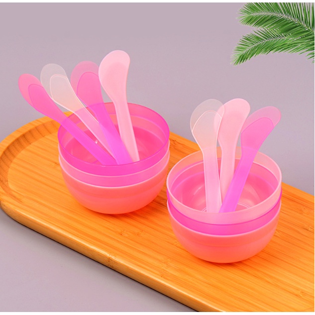 Bộ chén thìa nhựa trộn kem mặt nạ