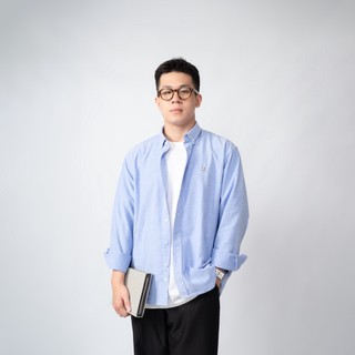 Áo sơ mi dài tay oxford emas e oxford shirt/blue