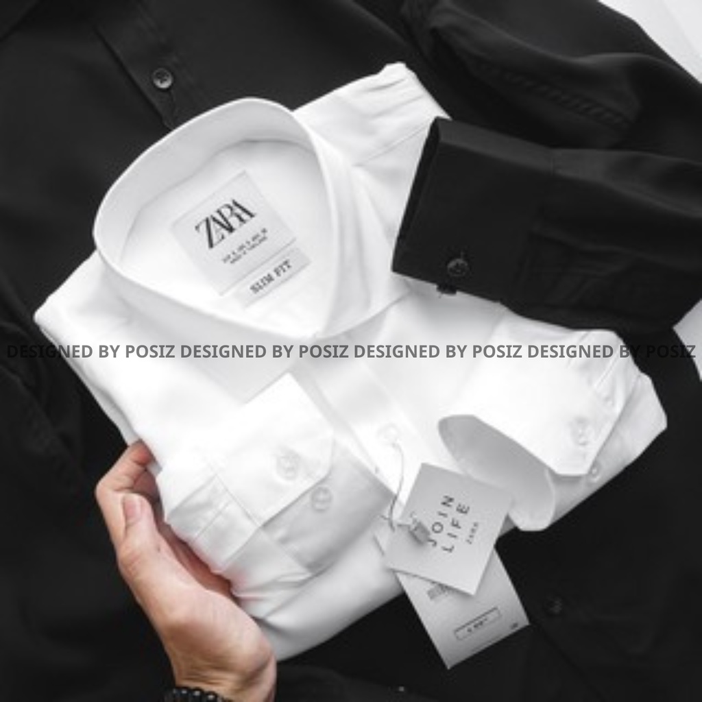 Áo sơ mi nam dài tay chất cotton lụa POSIZ MEN chống nhăn thấm hút bảng màu basic dễ phối POSIZ10