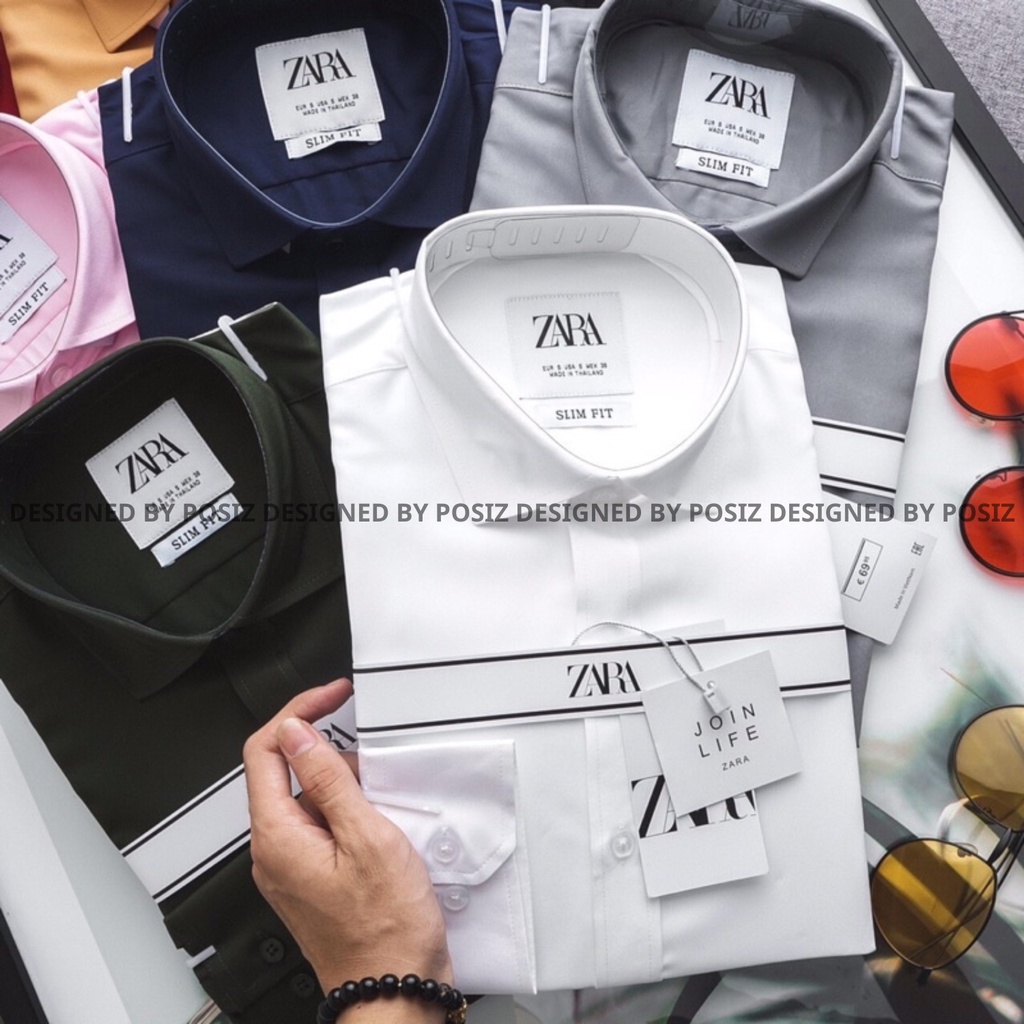 Áo sơ mi nam dài tay chất cotton lụa POSIZ MEN chống nhăn thấm hút bảng màu basic dễ phối POSIZ10