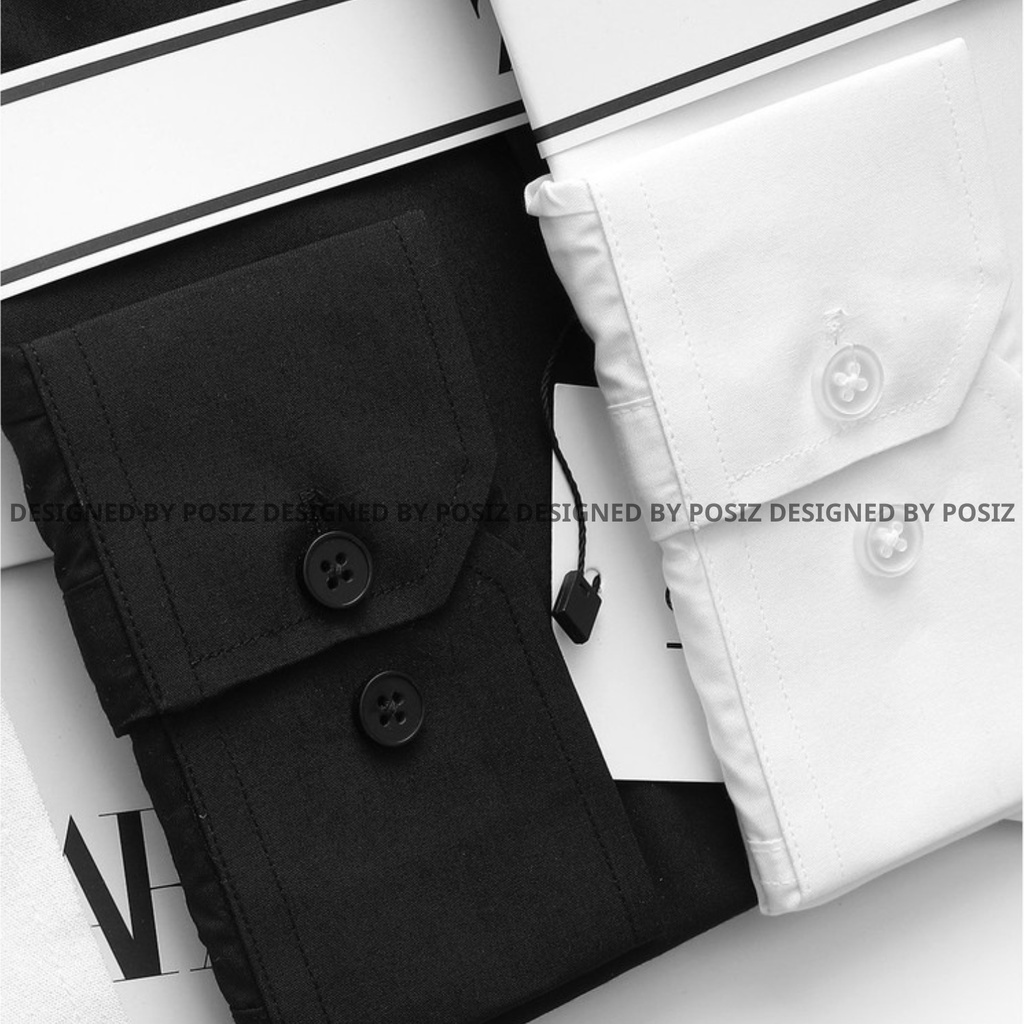 Áo sơ mi nam dài tay chất cotton lụa POSIZ MEN chống nhăn thấm hút bảng màu basic dễ phối POSIZ10