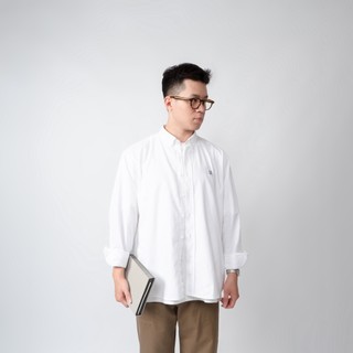 Áo sơ mi dài tay oxford emas e oxford shirt/white