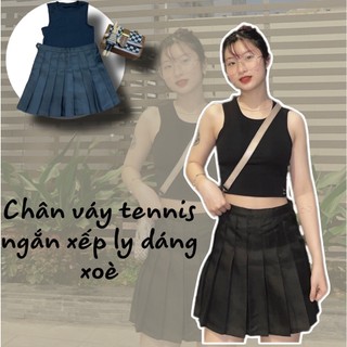 Chân Váy Xếp Ly ngắn Lưng Cao Dáng Chữ A Siêu Tôn Dáng,Váy Tennis Ngắn Dáng Xoè Cạp Cao 2 Lớp Dày Dặn