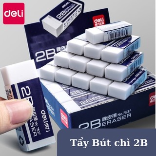 Tẩy bút chì 2B Deli siêu sạch, gôm tẩy bút chì chất lượng cao - Tẩy sạch không bụi