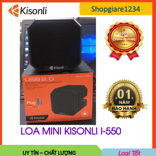 Loa mini Kisonli i-550 USB 2.0, Jack 3.5mm- Âm thanh cực hay, Giao Màu Ngẫu Nhiên - Hàng Chính Hãng