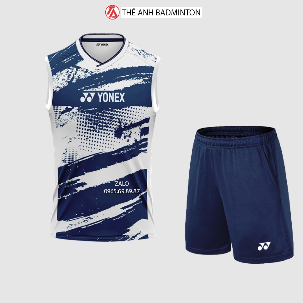 Áo Yonex ba lỗ, áo đánh cầu lông sát nách thoáng mát mùa hè chất liệu mềm mại