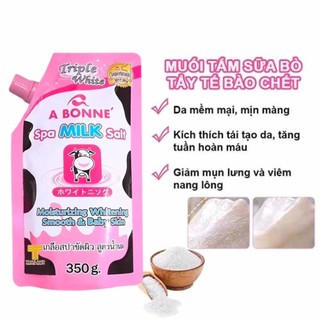 Muối tắm sữa bò tẩy tế bào chết A Bonne Spa Milk Salt Thái Lan 350gr< CÓ VÒI>