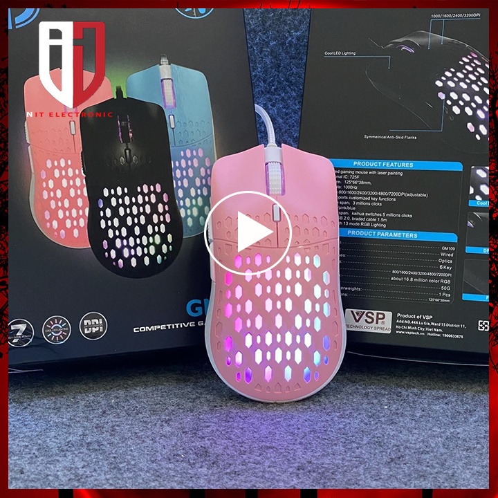 Chuột máy tính gaming bosston GM109 Led Rgb chuột vi tính laptop pc chơi game có dây siêu nhạy