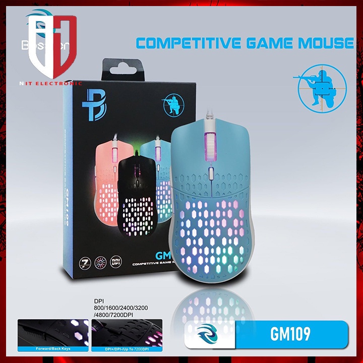 Chuột máy tính gaming bosston GM109 Led Rgb chuột vi tính laptop pc chơi game có dây siêu nhạy