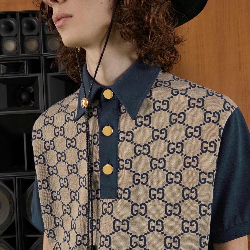 Áo polo Gucci phối monogram trước LA 1-1 on web