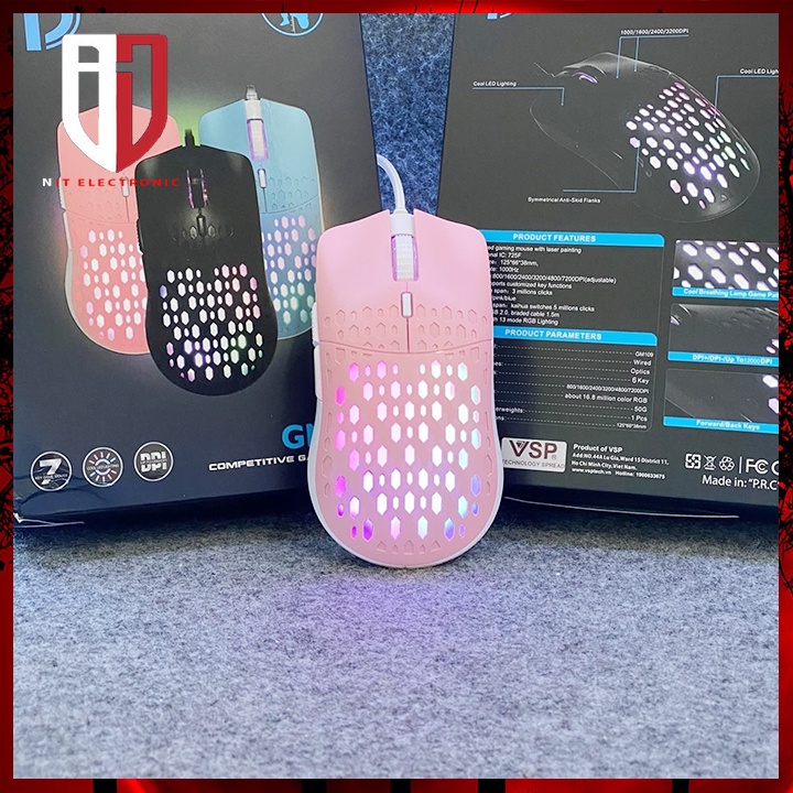 Chuột máy tính gaming bosston GM109 Led Rgb chuột vi tính laptop pc chơi game có dây siêu nhạy