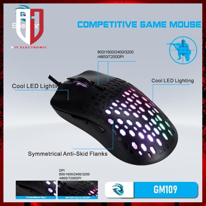 Chuột máy tính gaming bosston GM109 Led Rgb chuột vi tính laptop pc chơi game có dây siêu nhạy